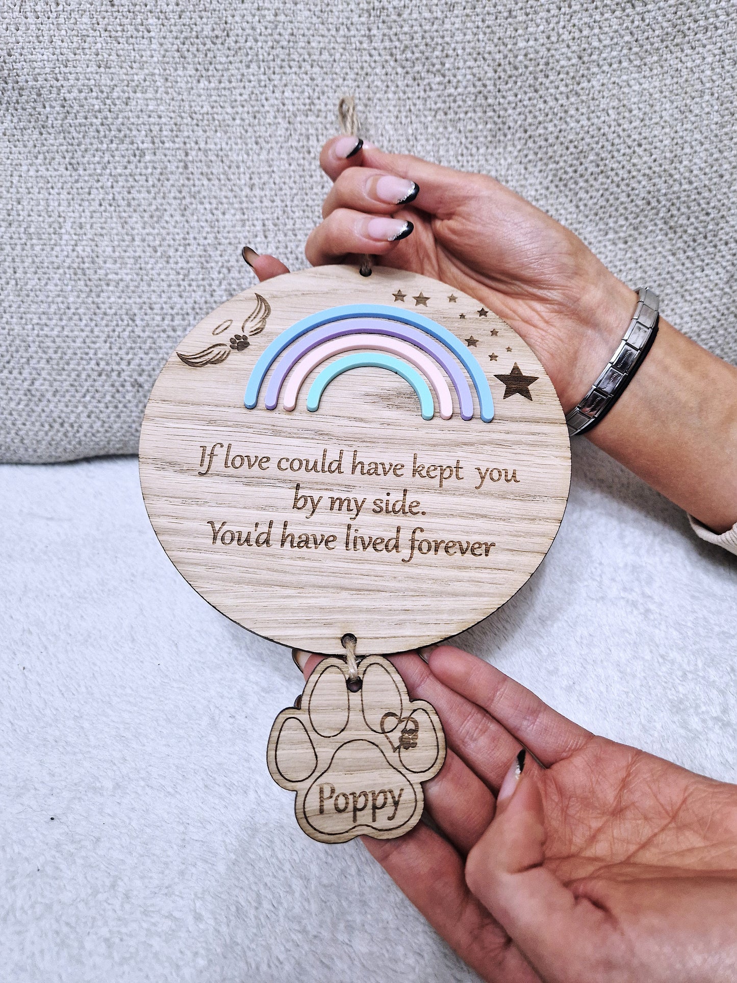 Personalised Rainbow pet memorial