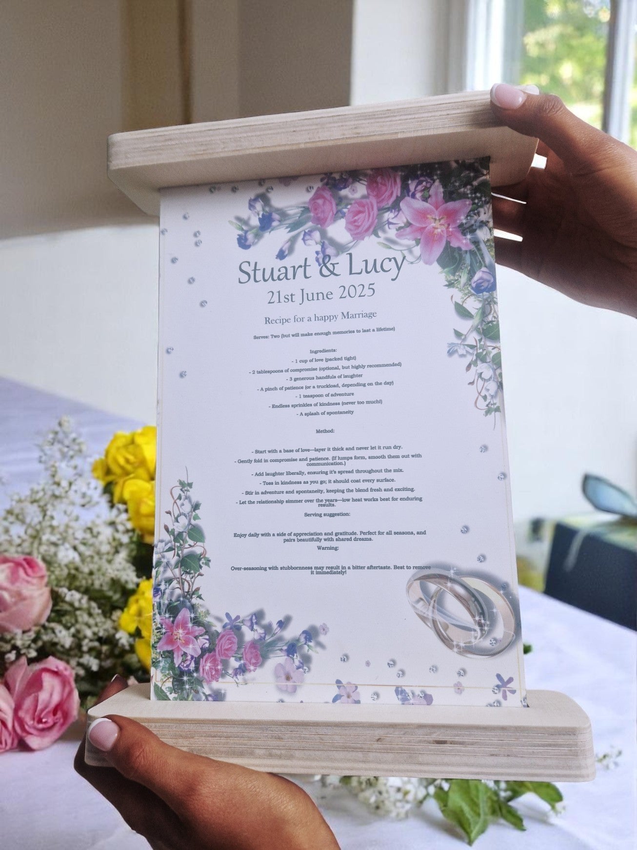 Recipe for a happy marriage wall plaque