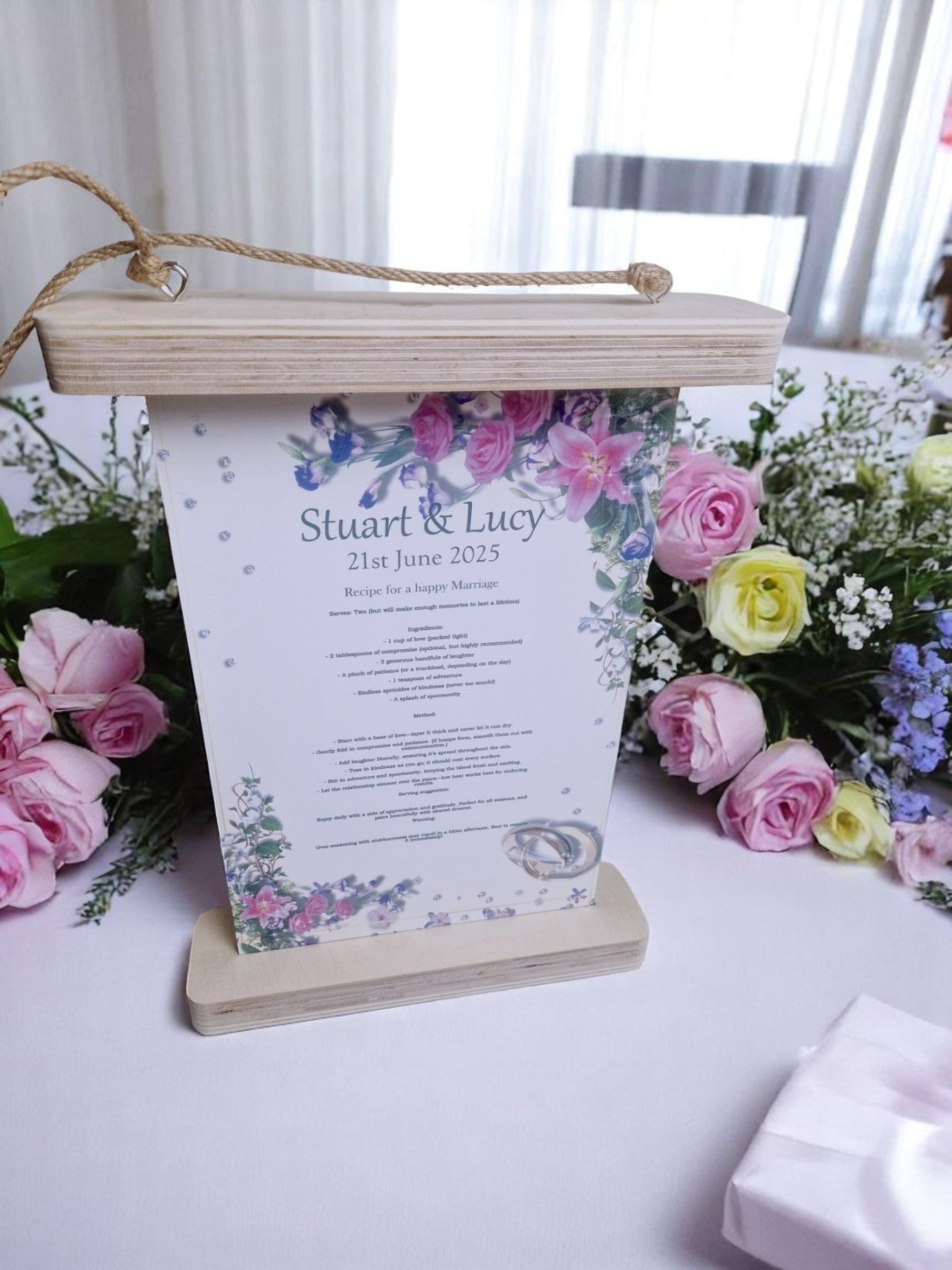 Recipe for a happy marriage wall plaque