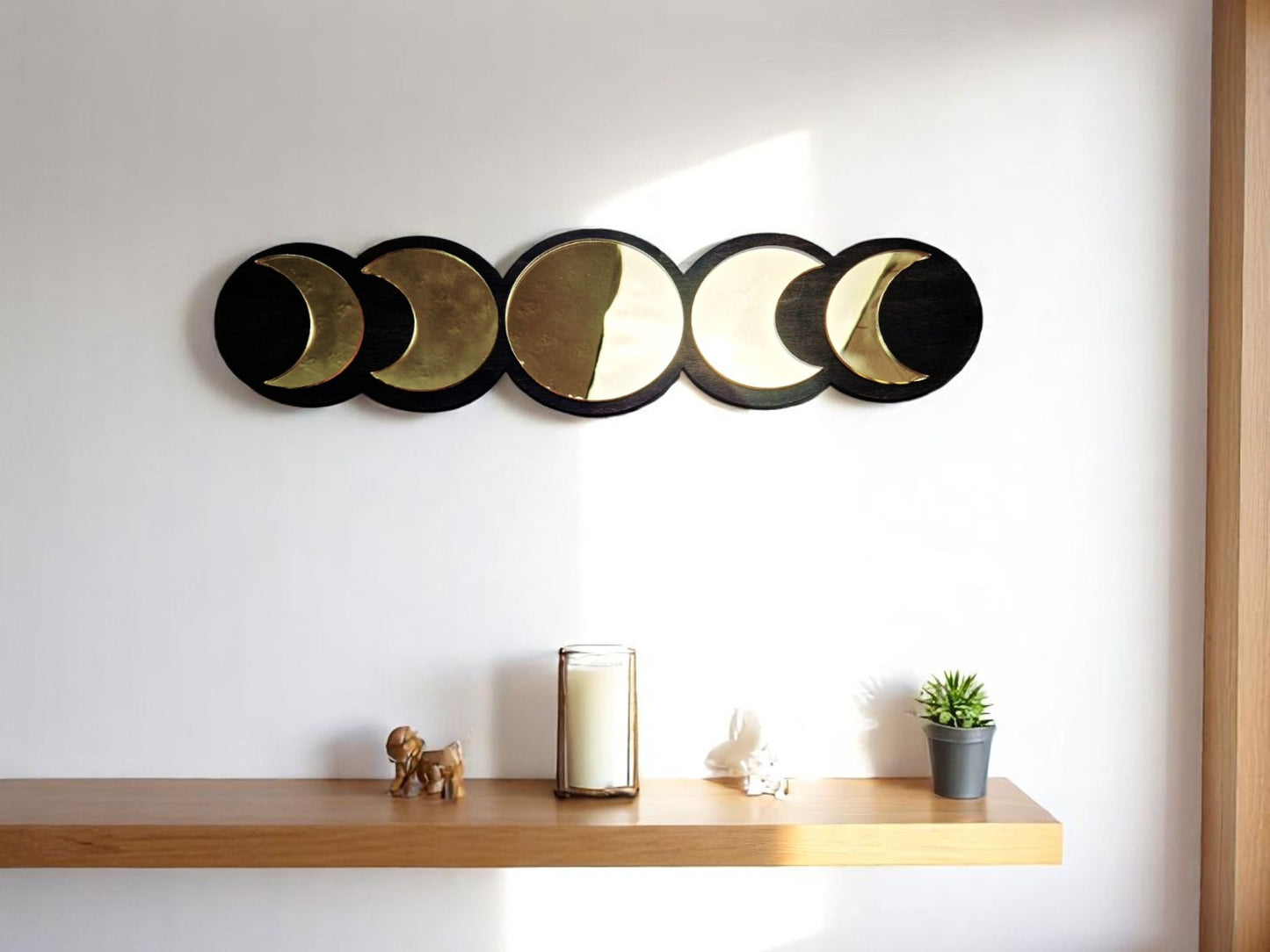 Geometric moon phase wall art