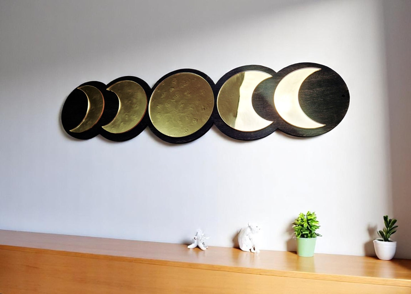 Geometric moon phase wall art
