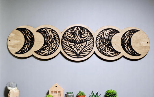 Geometric moon phase wall art