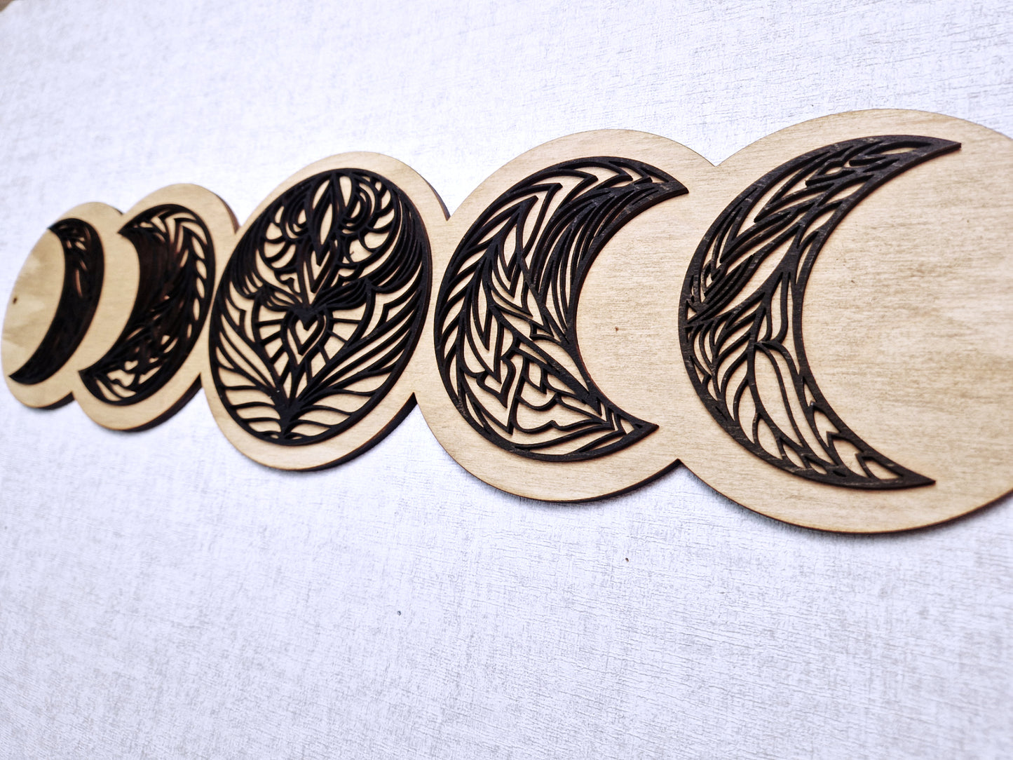 Geometric moon phase wall art