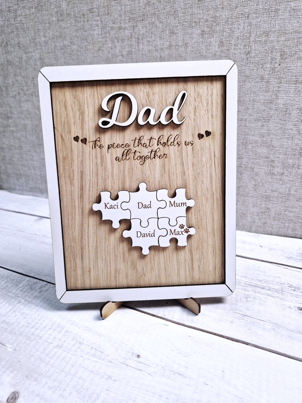 Fathers day gift "the piece that holds us all together"