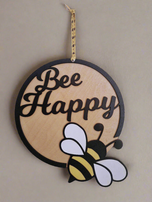 Bee happy wall plaque