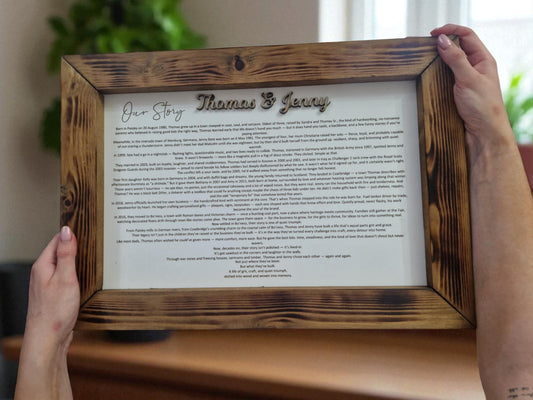 The story of us – Personalised Life Story Keepsake. Our Story
