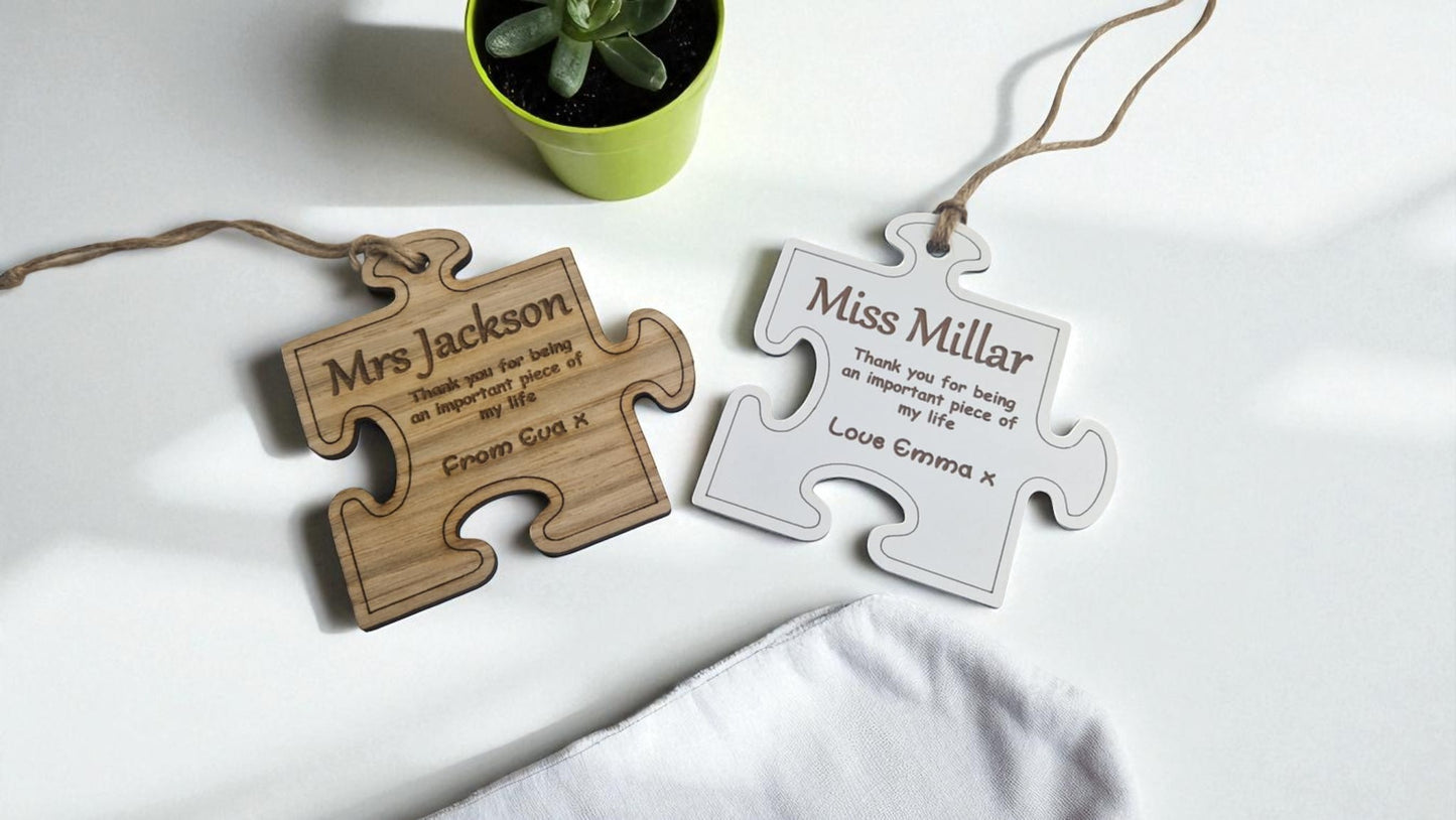 Jigsaw piece teacher gift