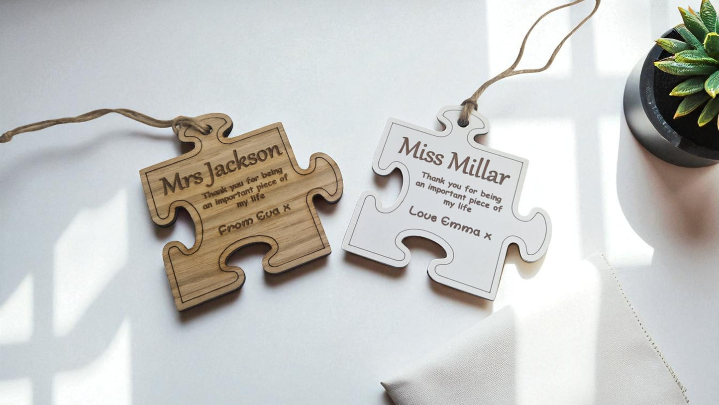 Jigsaw piece teacher gift