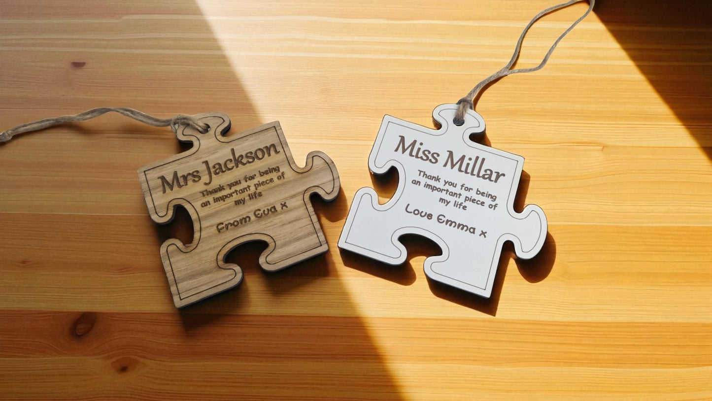Jigsaw piece teacher gift