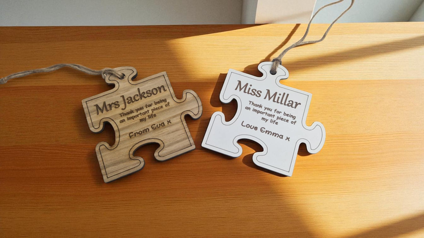 Jigsaw piece teacher gift