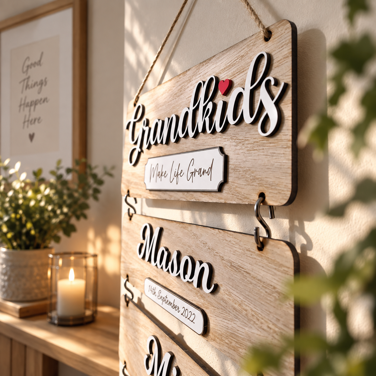 Grandchildren's Wooden Birthday Reminder Plaque