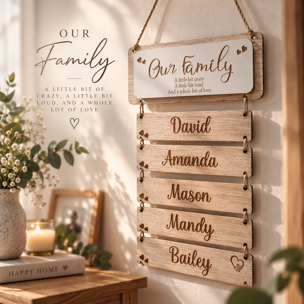 Family Hanging Wooden Wall Plaque