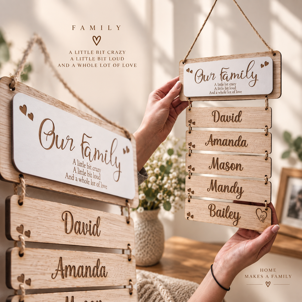 Family Hanging Wooden Wall Plaque