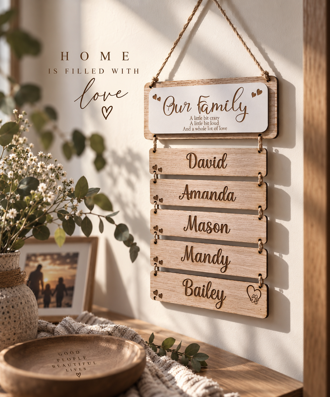 Family Hanging Wooden Wall Plaque