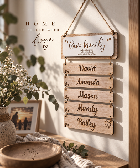 Family Hanging Wooden Wall Plaque