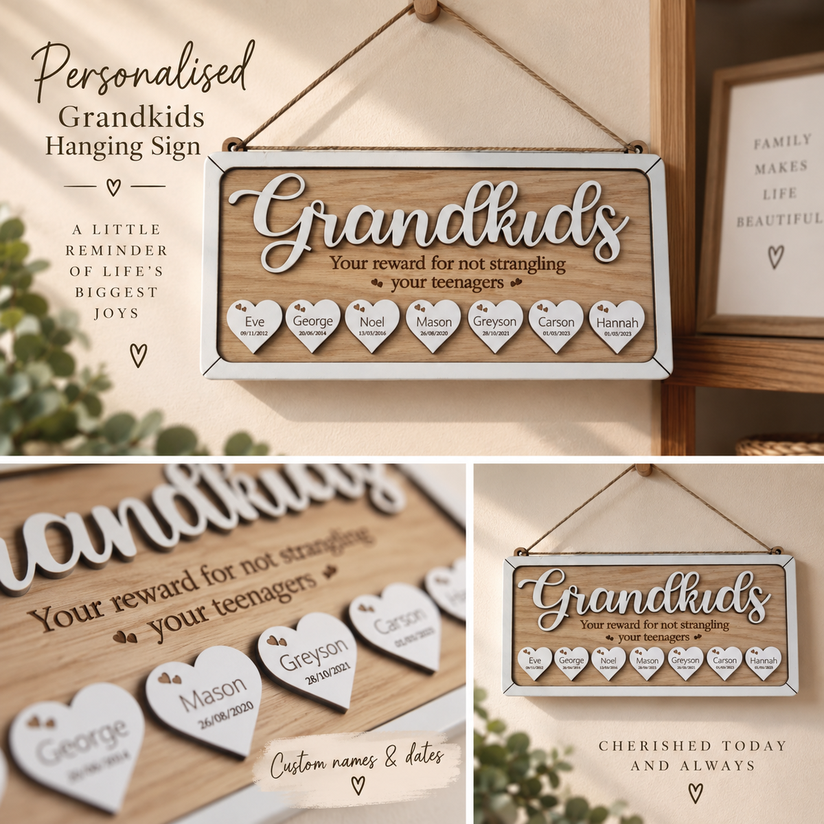 Personalised Grandparents Birthday Reminder Wooden Plaque