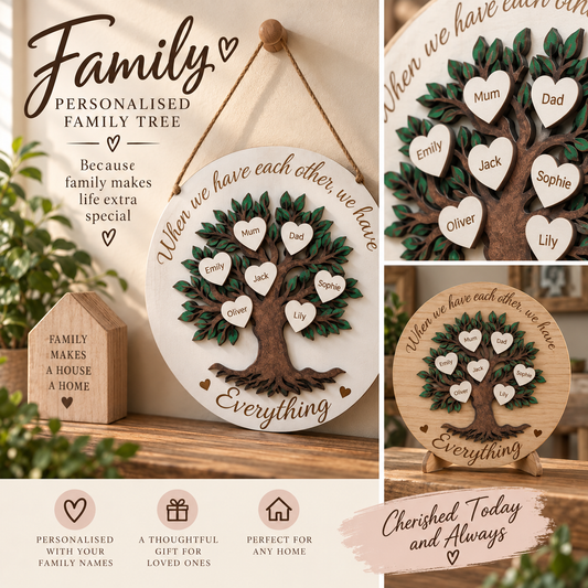 Personalised Wooden Family Tree Keepsake