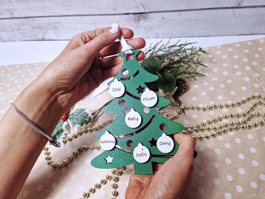 Personalised Xmas tree wall hanging