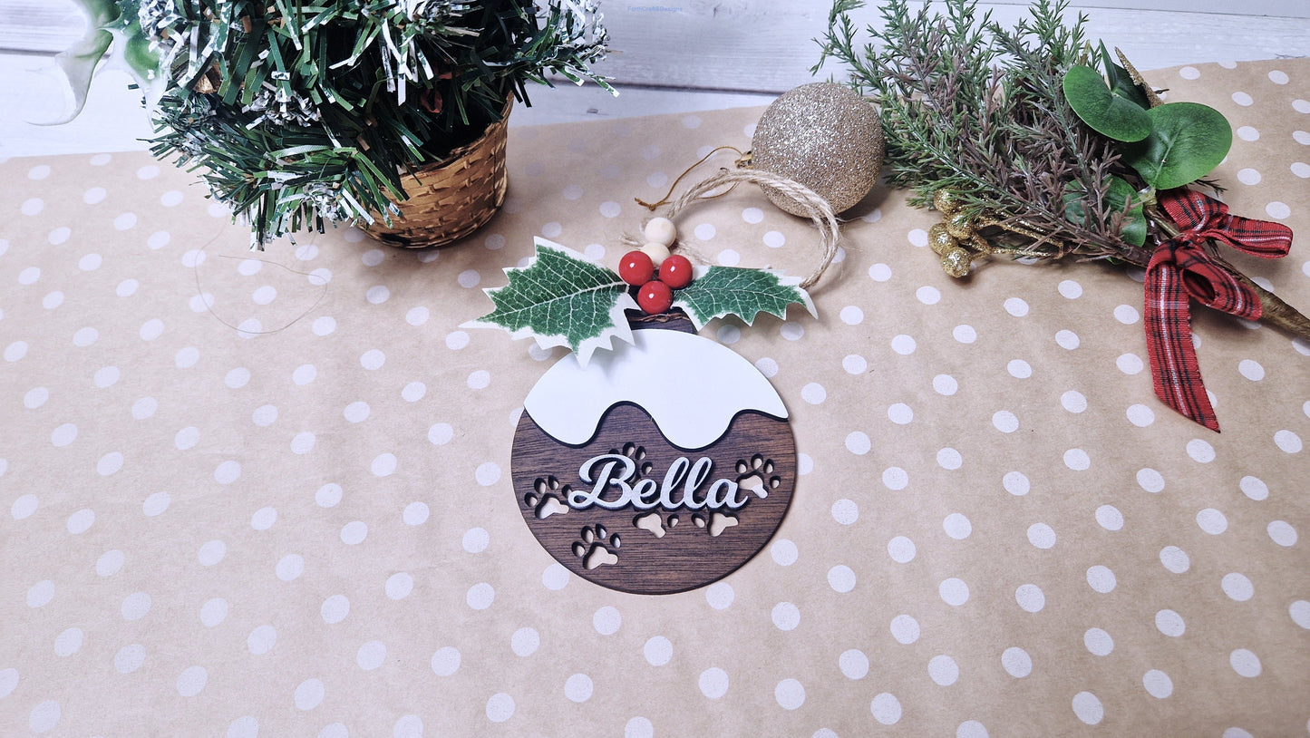 Personalised dog Christmas tree bauble