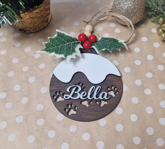 Personalised dog Christmas tree bauble