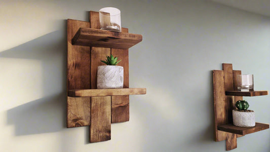 Handmade Rustic Farmhouse style wooden Shelves Set of 3-Forth Craft and Designs