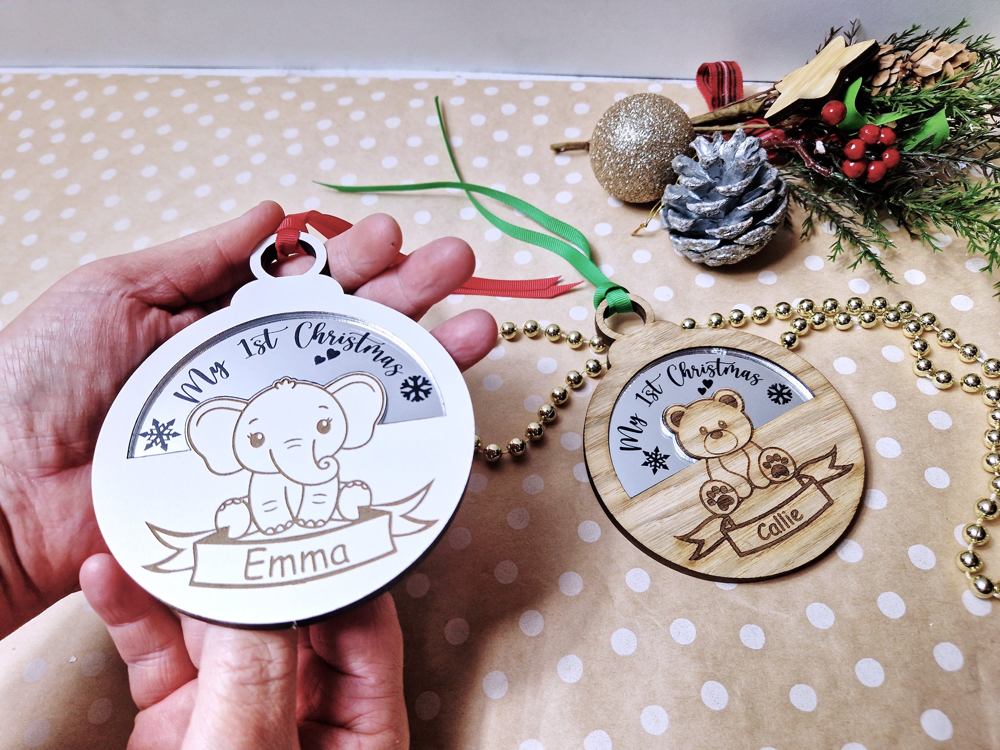 Personalised Bauble for Baby's First Christmas