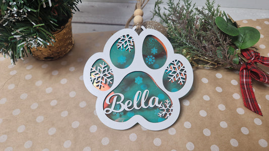 Personalised dog Christmas tree bauble