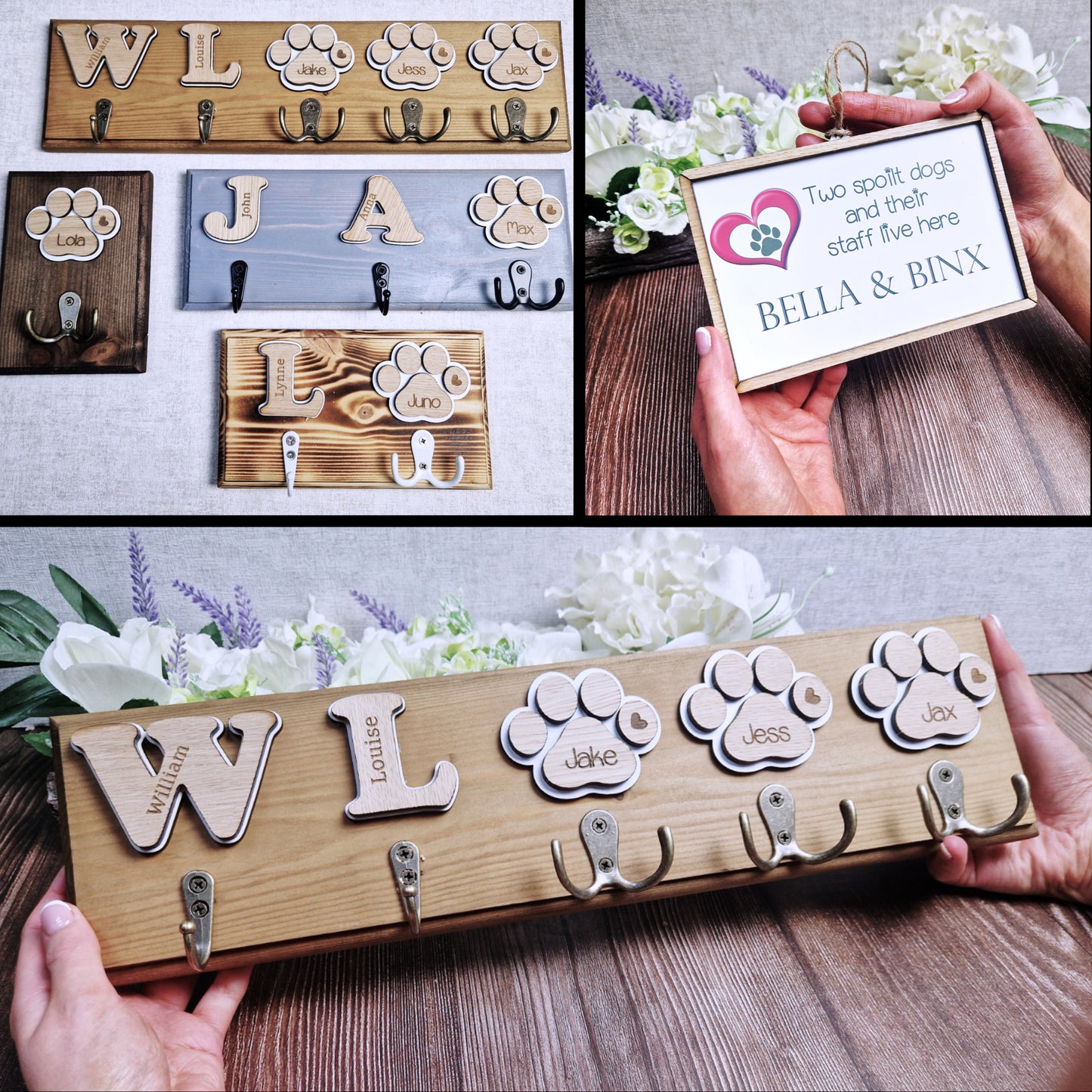 Personalised key and leash hanger