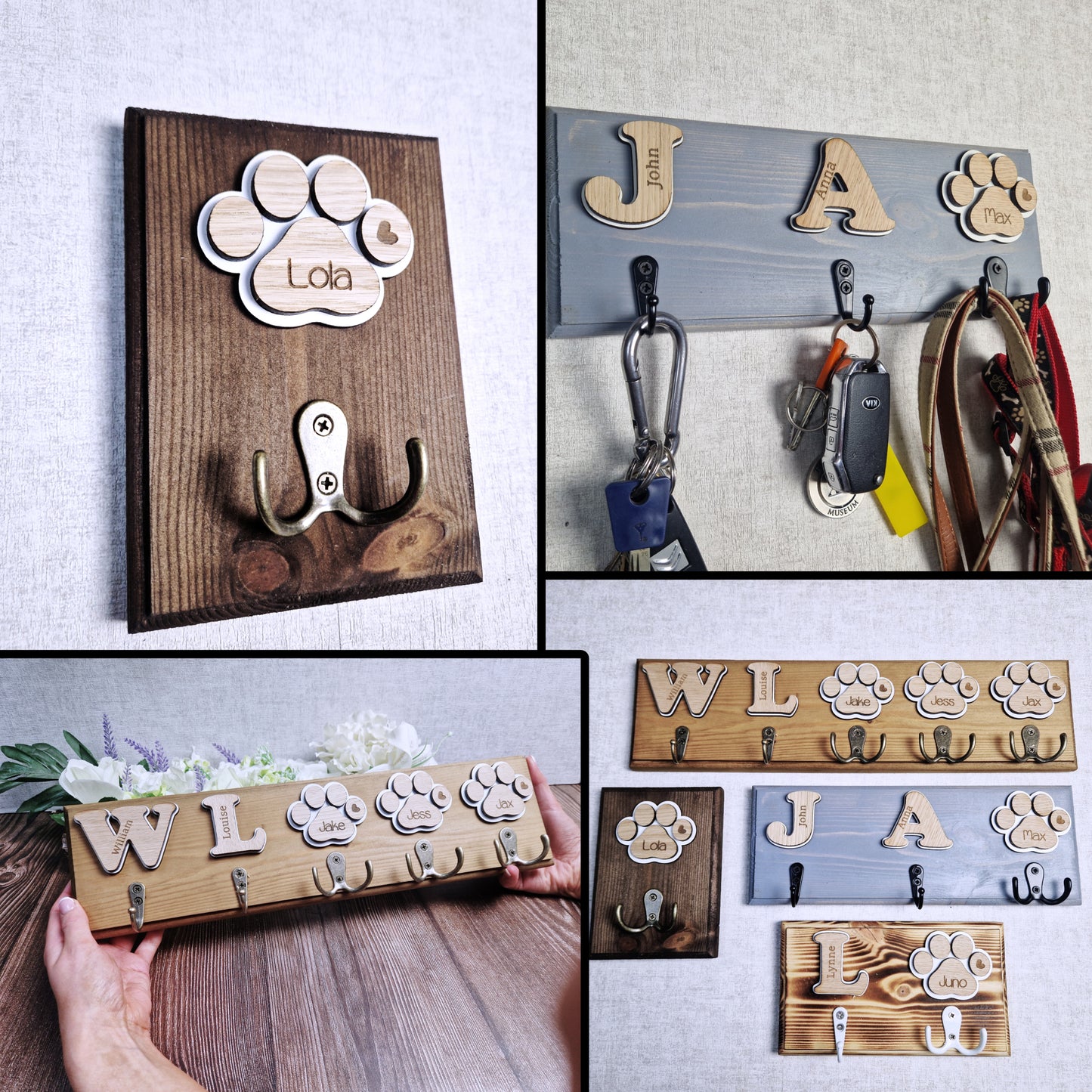 Personalised key and leash hanger