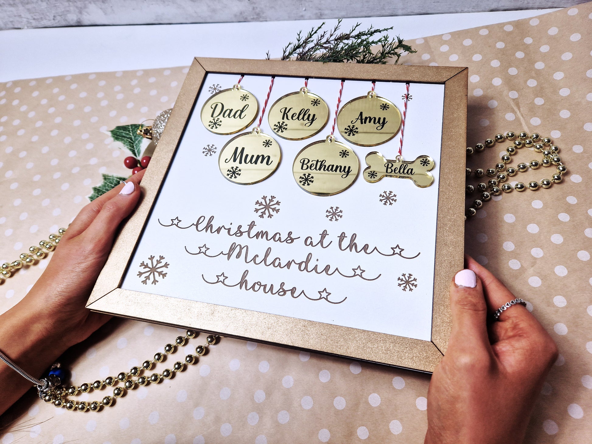 Personalised Christmas family sign