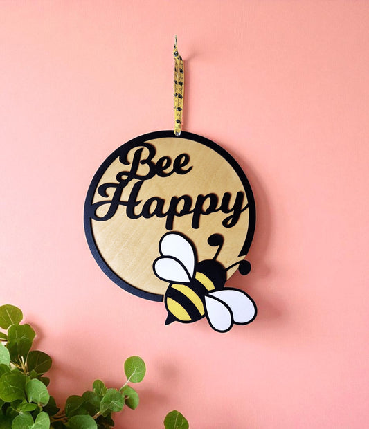 Bee happy wall plaque