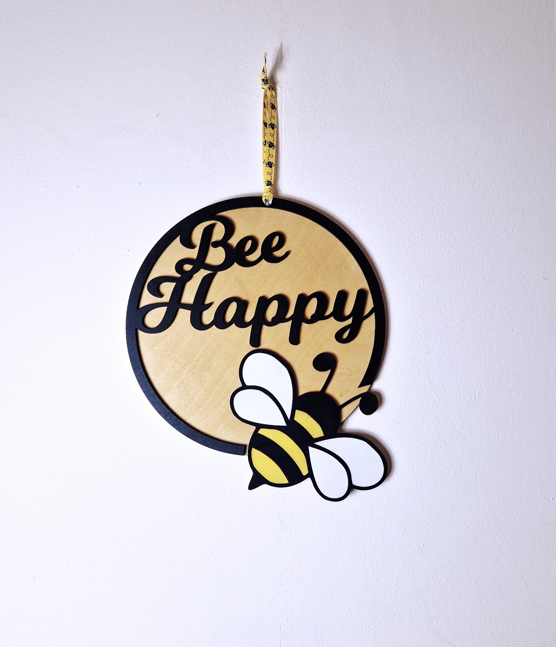 Bee happy wall plaque