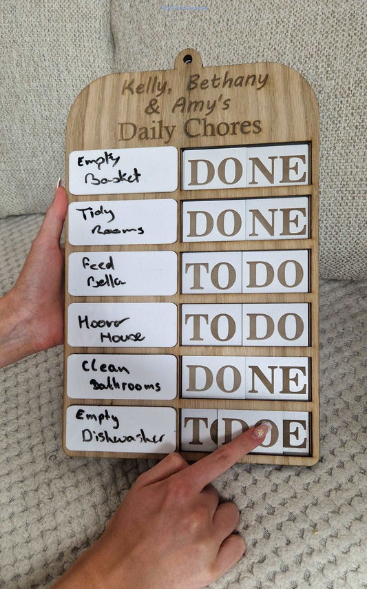 Childrens Daily chore chart-Forth Craft and Designs