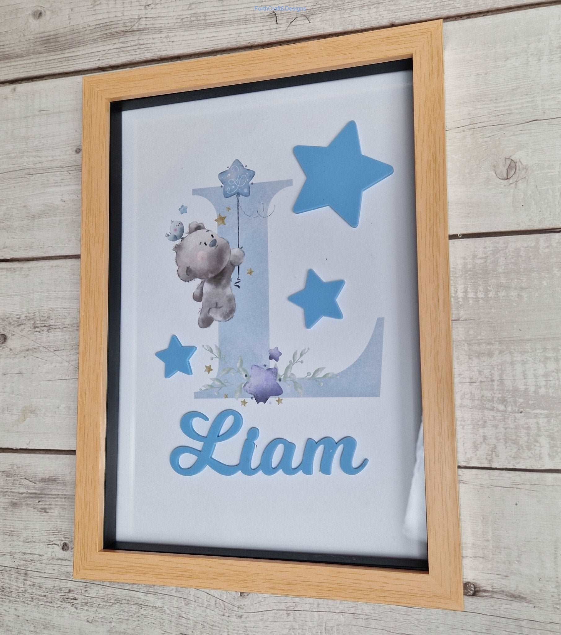 Childrens framed name sign