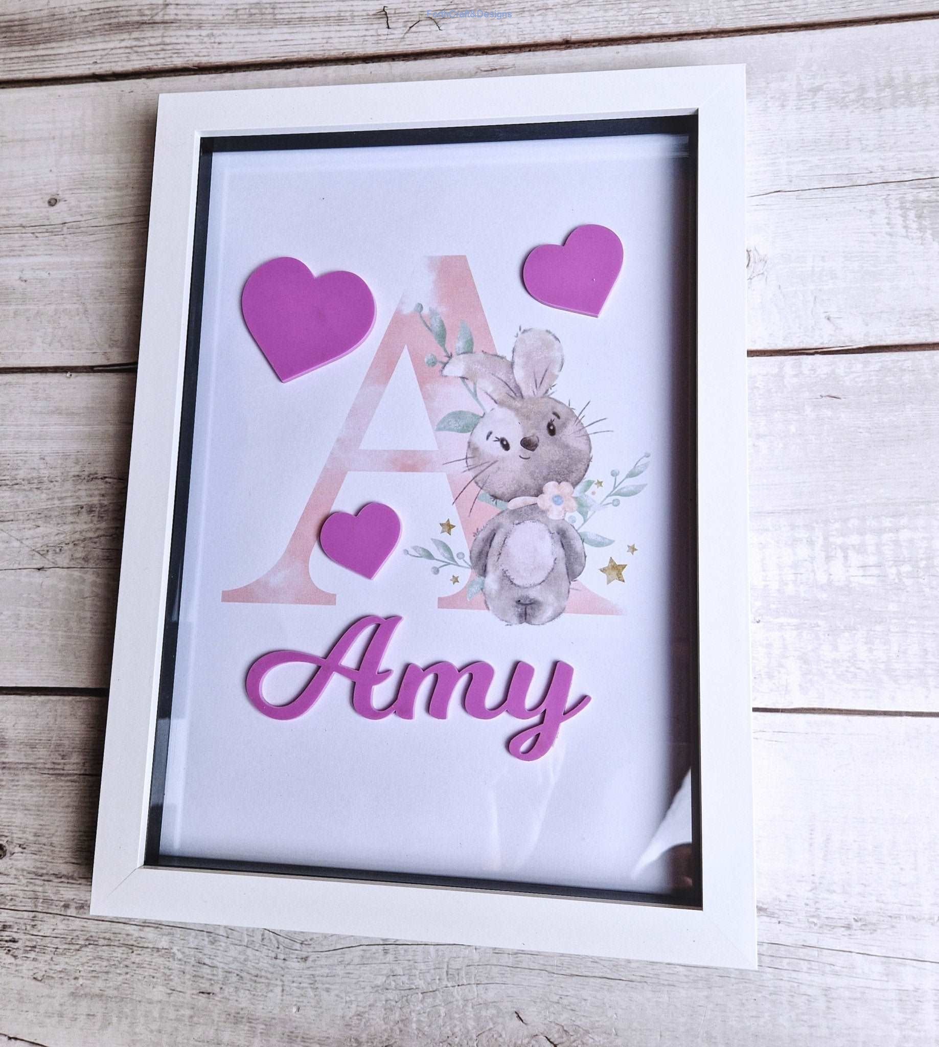 Childrens framed name sign