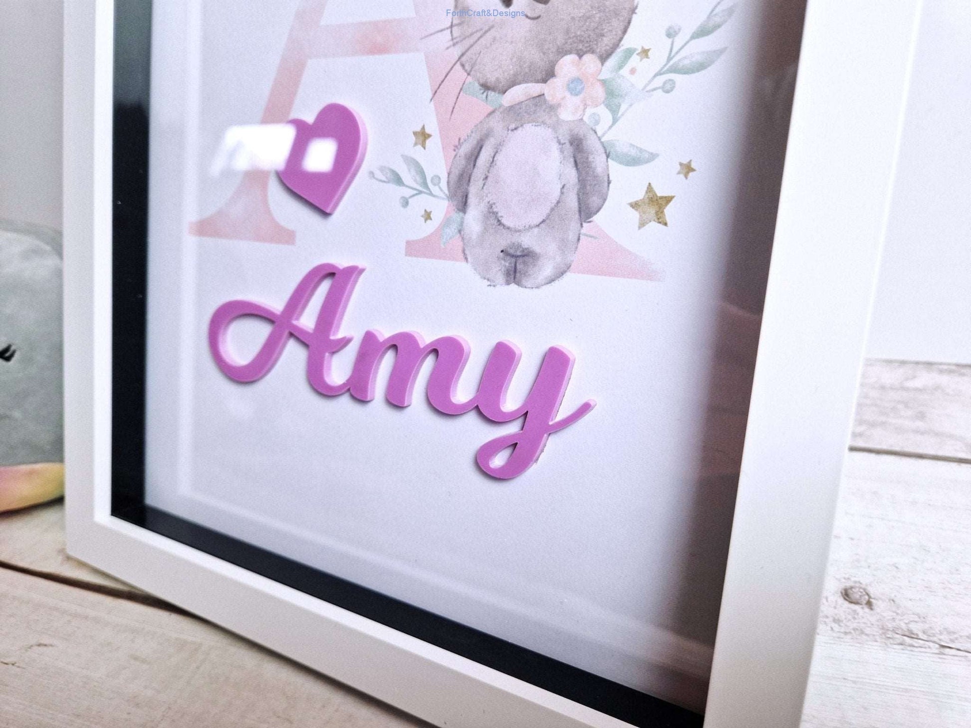 Childrens framed name sign