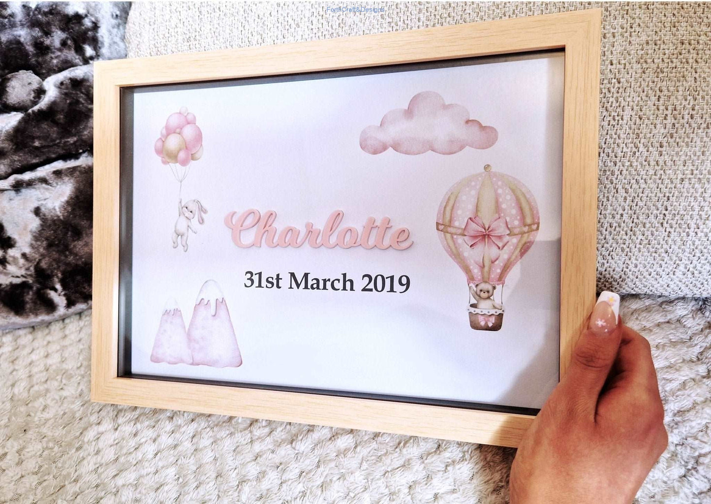 Childrens framed name sign