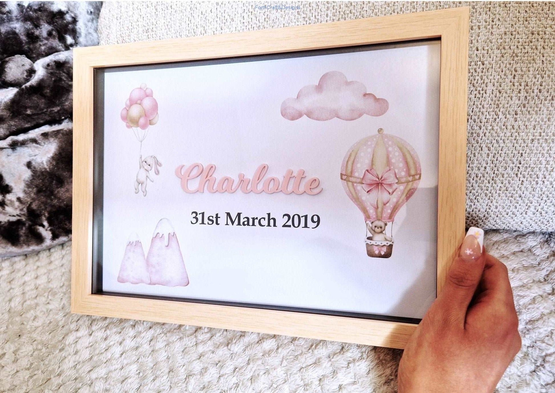 Childrens framed name sign