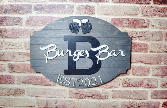 Custom Name Bar Sign-Forth Craft and Designs