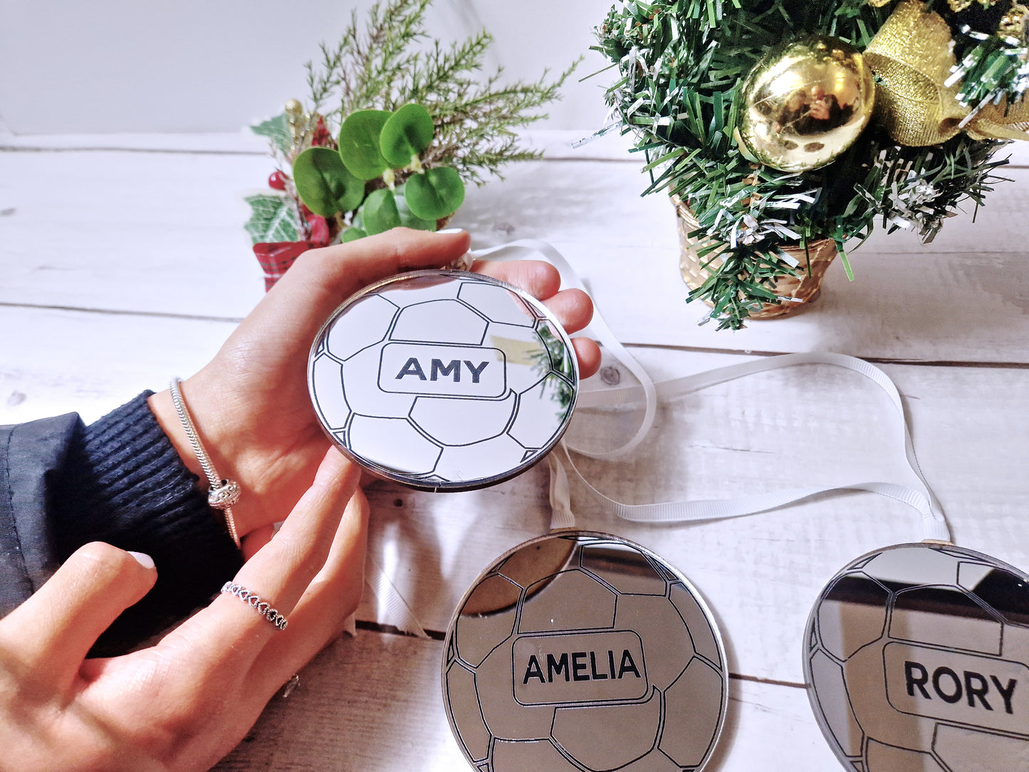 Personalised football bauble