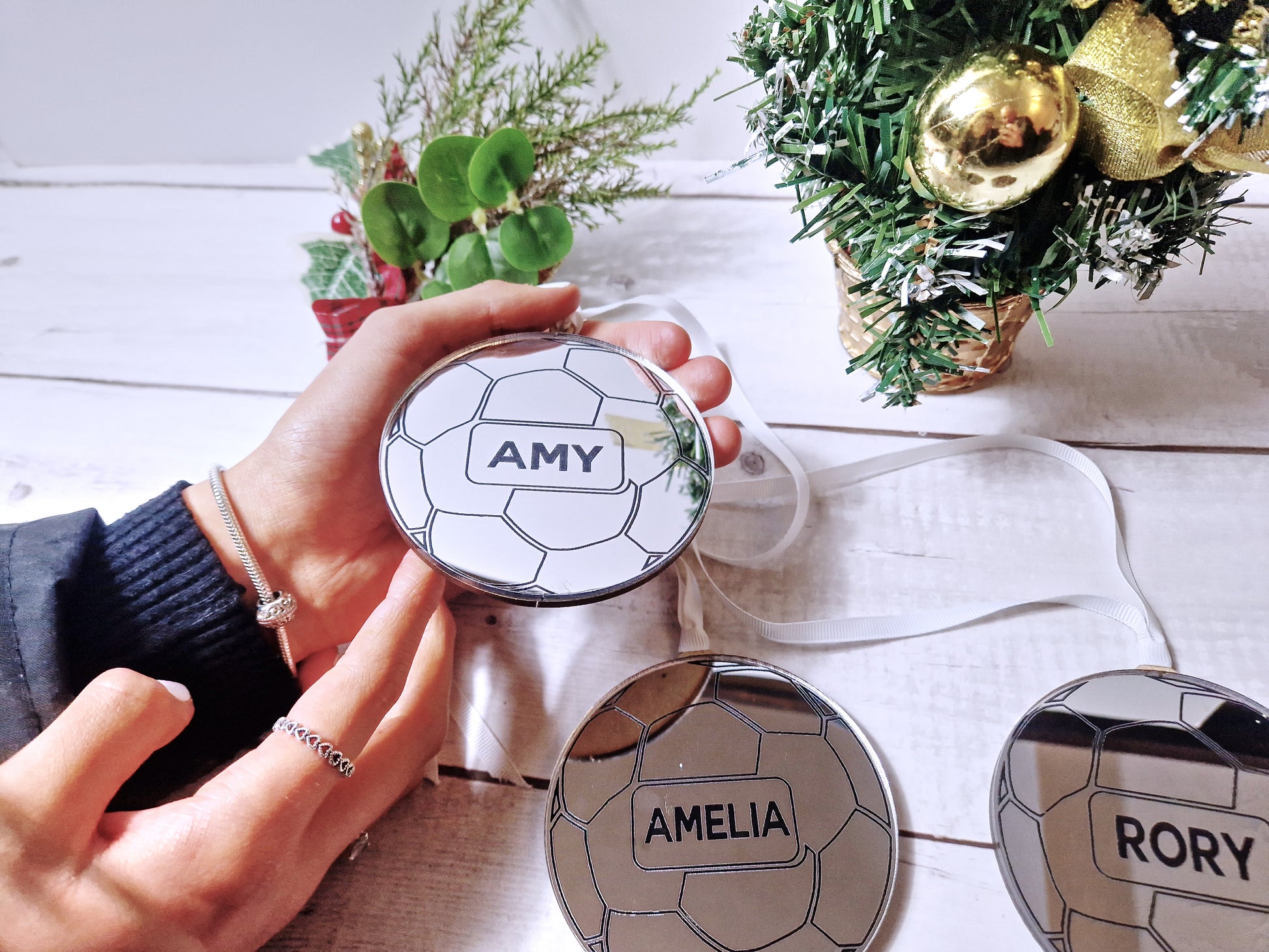 Personalised football bauble