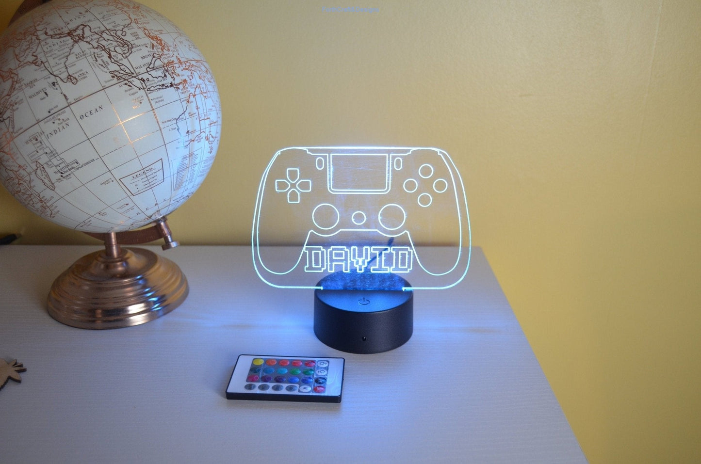 LED Name Night Light, Personalized Video Game Controller Neon Sign