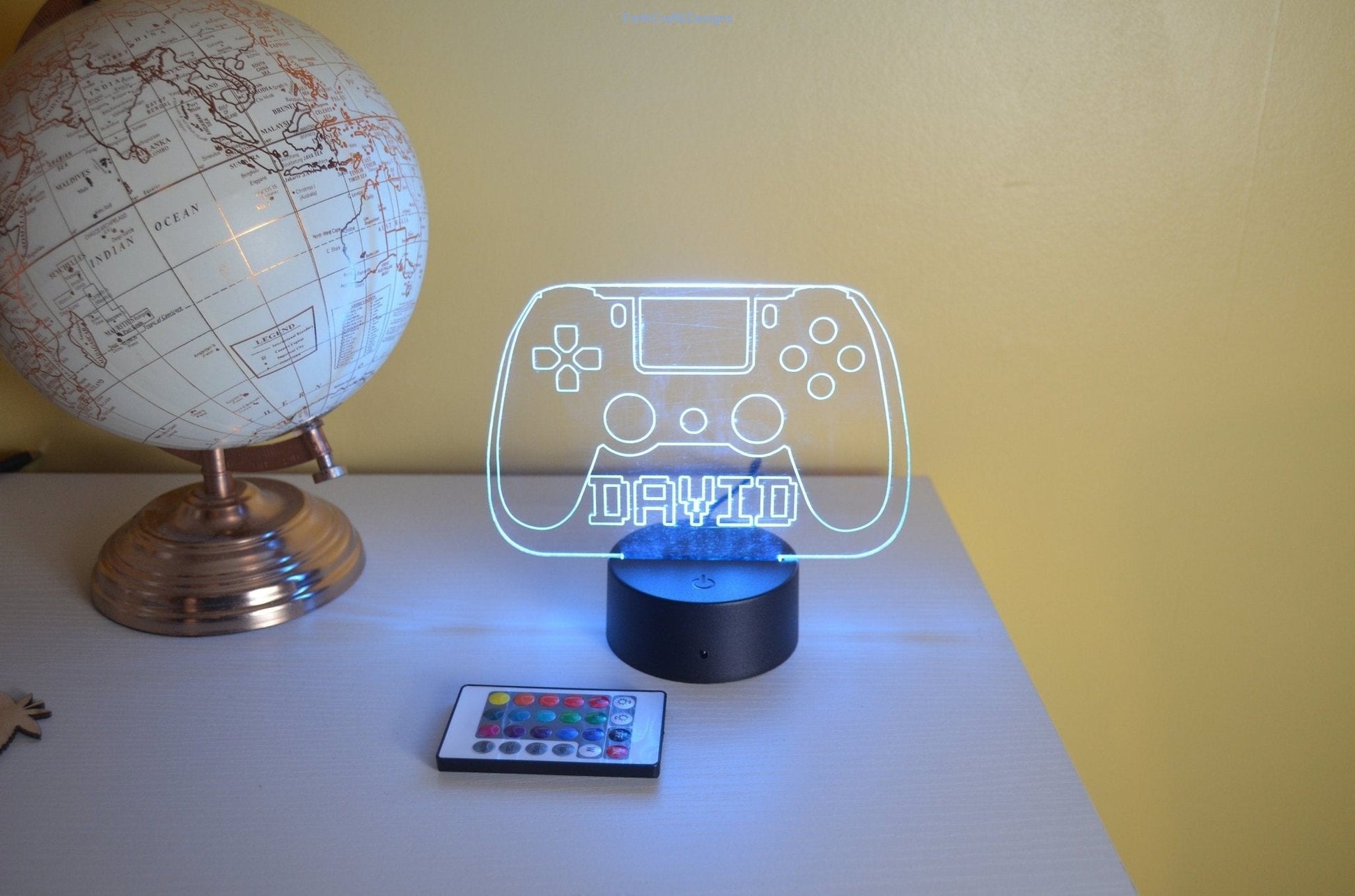 LED Name Night Light, Personalized Video Game Controller Neon Sign