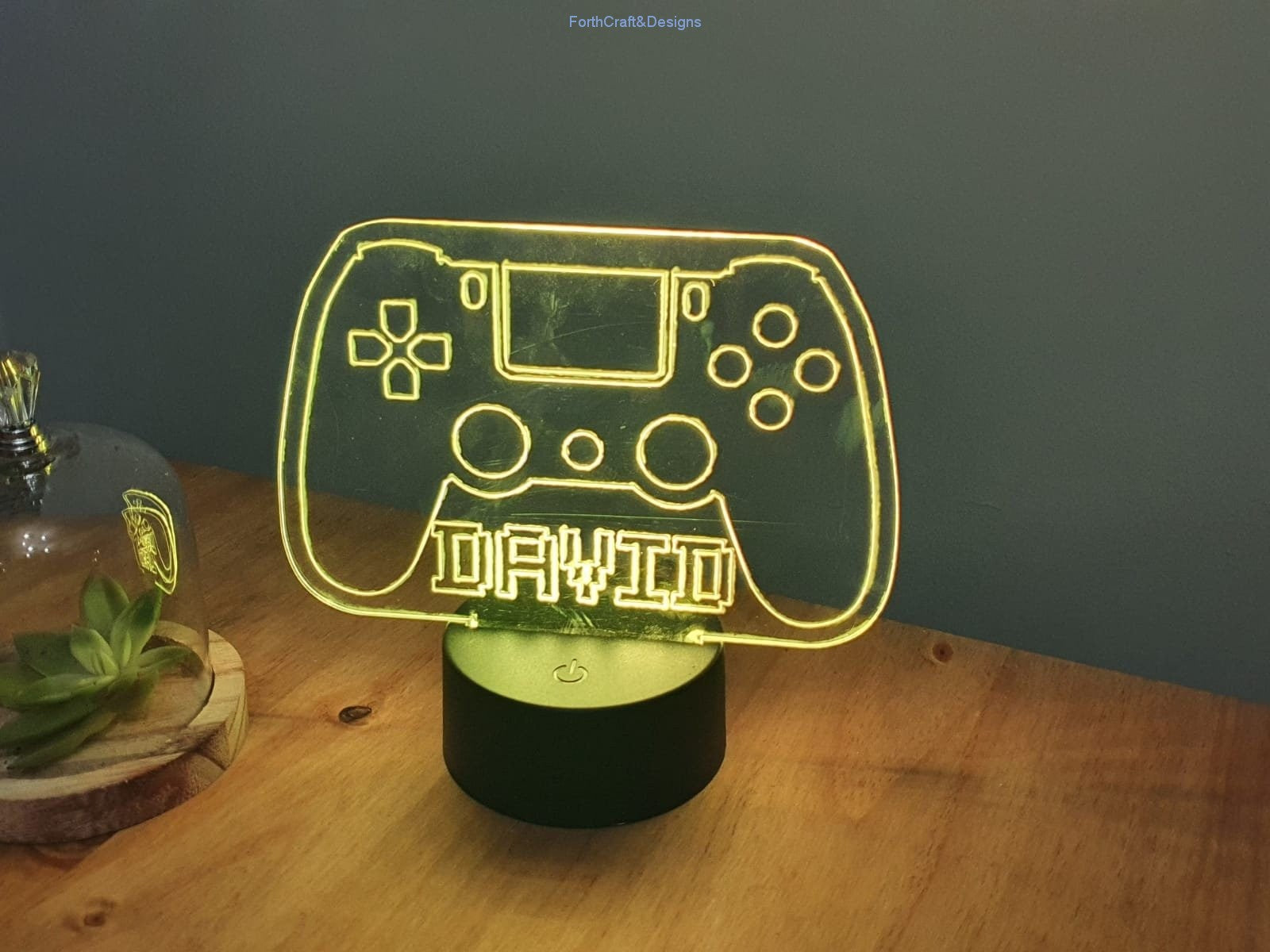 LED Name Night Light, Personalized Video Game Controller Neon Sign