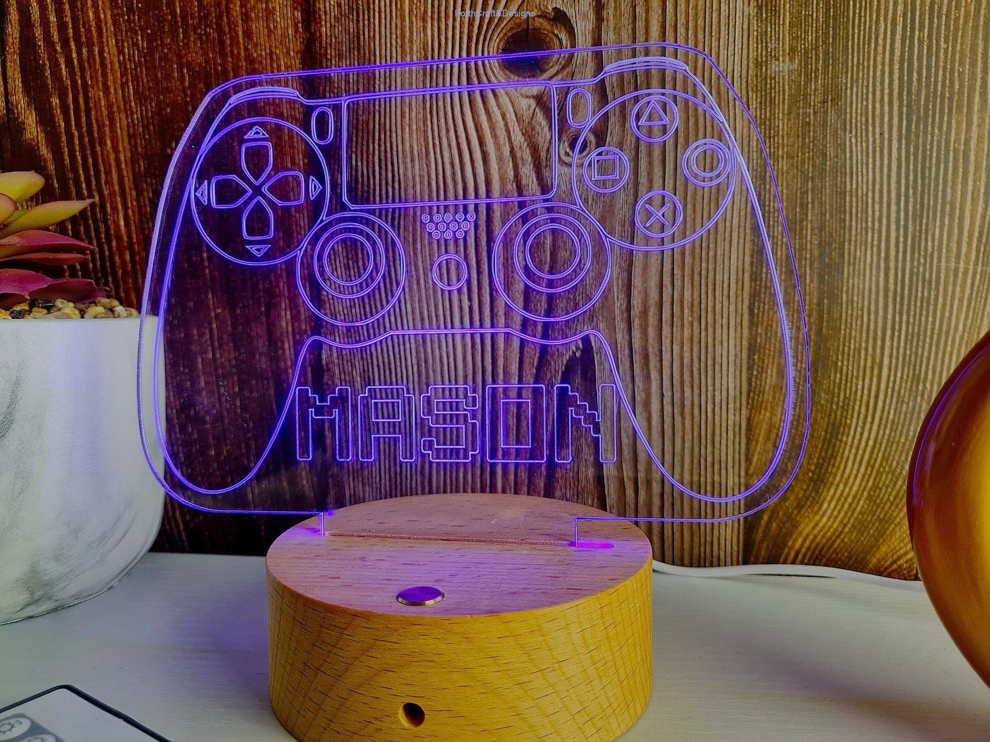 LED Name Night Light, Personalized Video Game Controller Neon Sign
