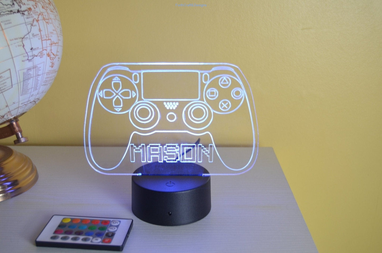 LED Name Night Light, Personalized Video Game Controller Neon Sign