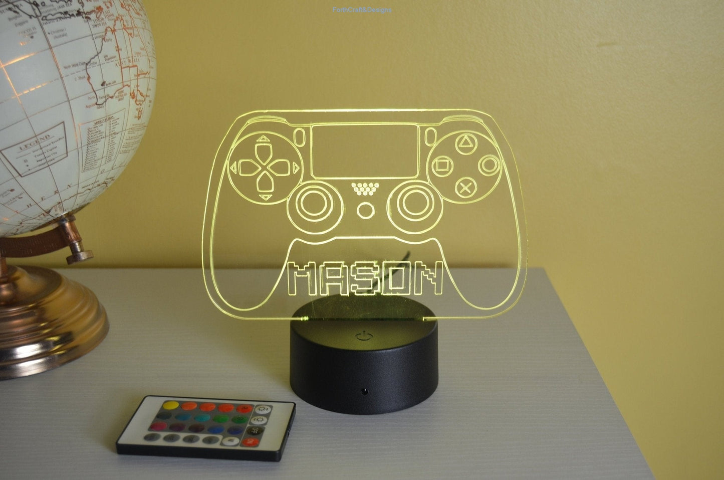 LED Name Night Light, Personalized Video Game Controller Neon Sign