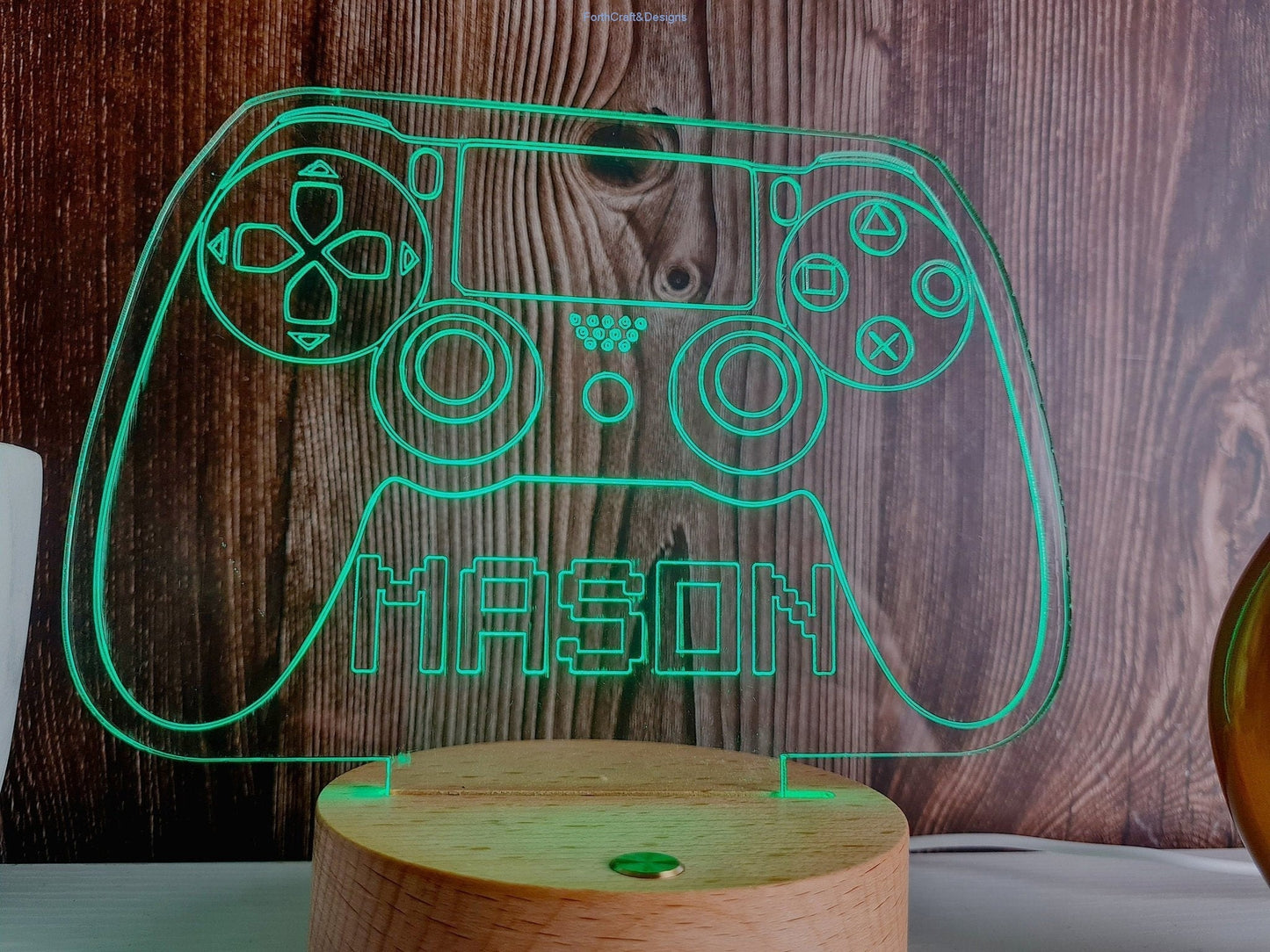 LED Name Night Light, Personalized Video Game Controller Neon Sign
