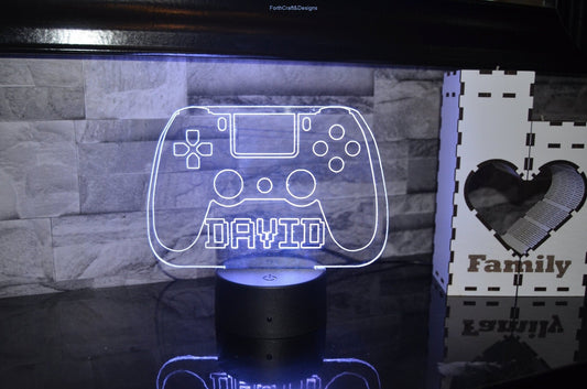 LED Name Night Light, Personalized Video Game Controller Neon Sign