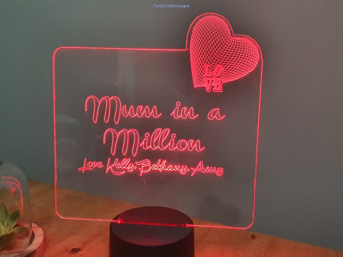 LED night light , personalised sign, mothers day gift,